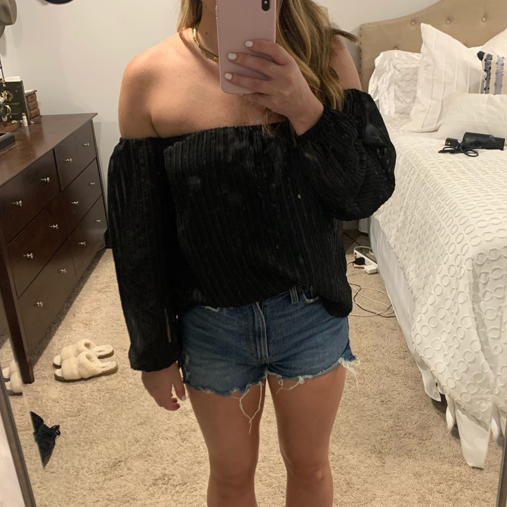 Black off the shoulder top
